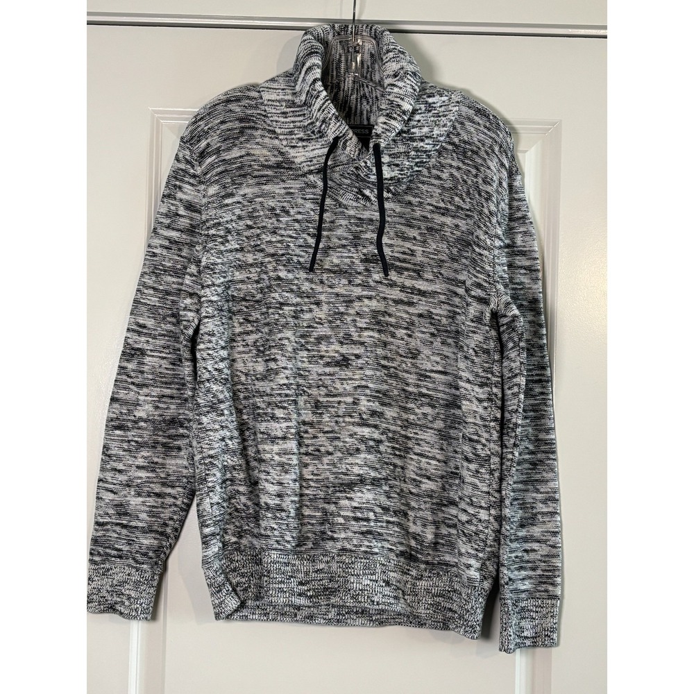 Express Sweater Mens Large Heather Gray Knitted Shawl Neck Soft Cozy Outerwear‎